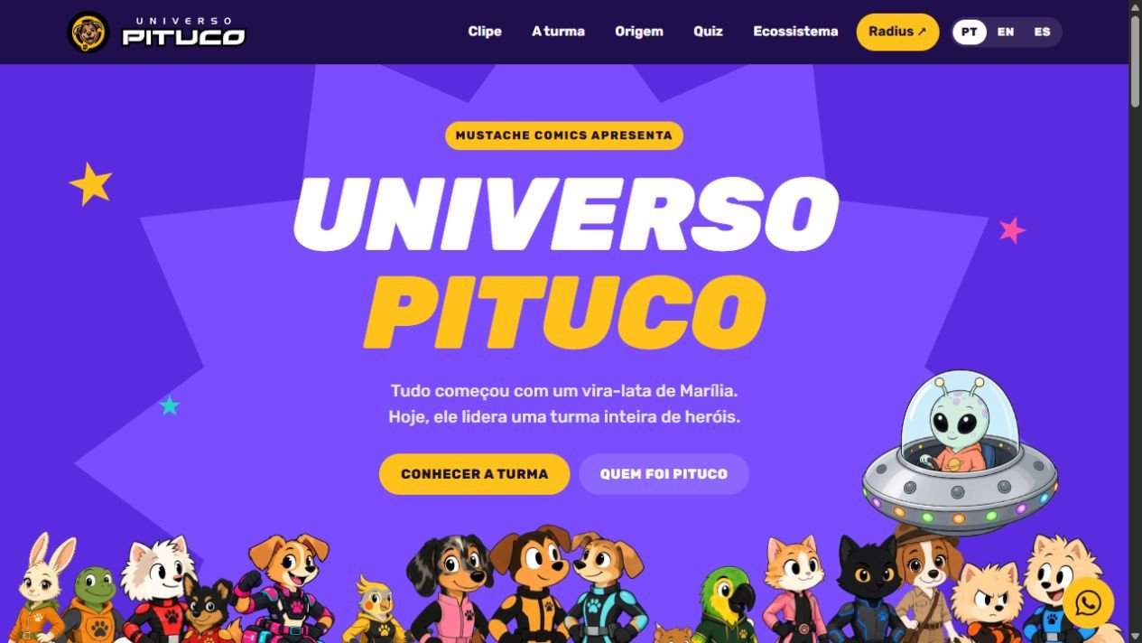 Preview do site Universo Pituco